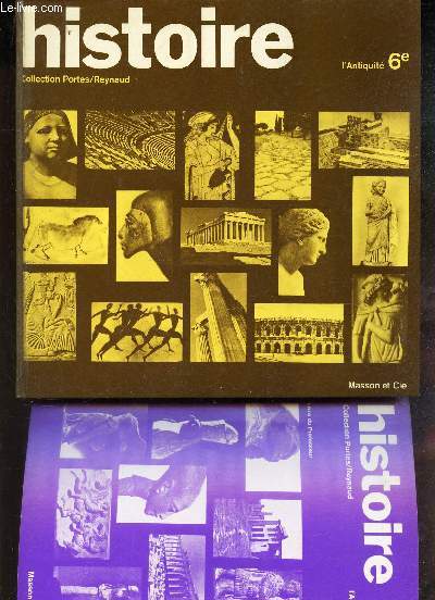 HISTOIRE - L'ANTIQUITE - 6e / EN 2 VOLUMES : LIVRE + LIVRE DU PROFESSEUR / PROGRAMMES 1970.