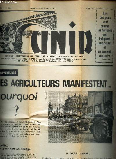 UNIR - N124 - mars 1982 / Des agriculteurs manifestent ... pourquoi? / Jener? / Walkman / Au dela des sectes etc..