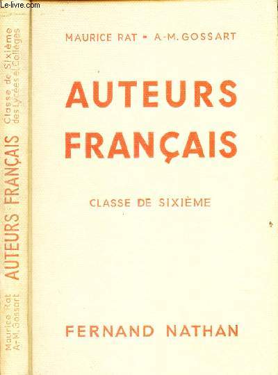 AUTEURS FRANCAIS - CLASSE DE SIXIEME