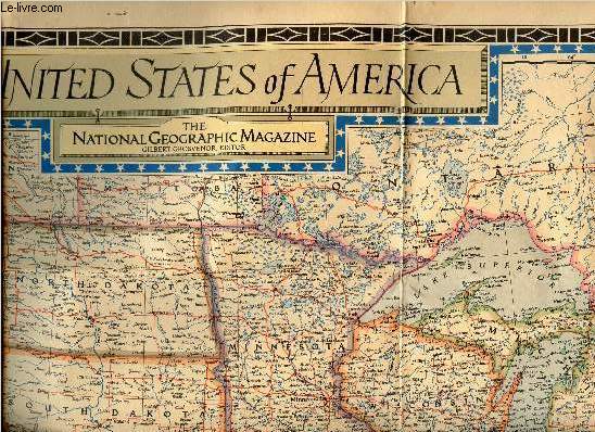 1 CARTE DEPLIANTE COULEUR DE : UNITED SSTATES OF AMERICA - DE DIMENSION DE 70 Cm X 77 Cm environ.