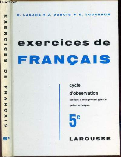 EXERCICES DE FRANCAIS - 5e / Cycle d'observation.