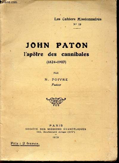 JOHN PATON, L'APOTRE DES CANNIBALES - N15 DE 
