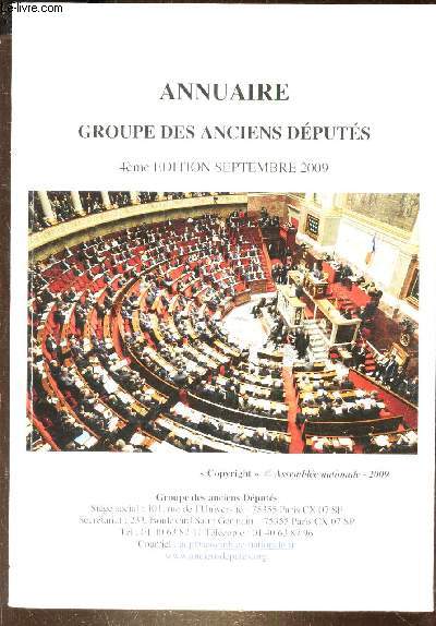 ANNUAIRE GROUPE DES ANCIENS DEPUTES /