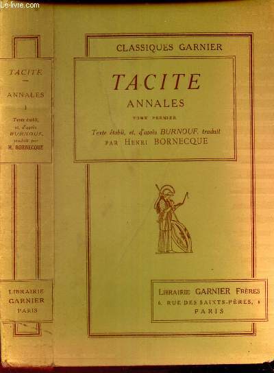 TACITE - ANNALES / TOME PREMIER
