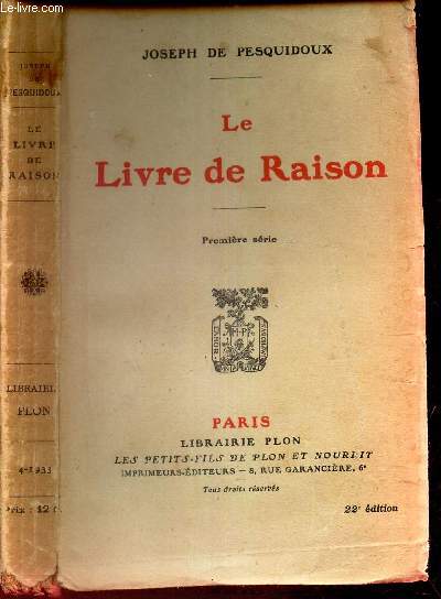 LE LIVRE DE RAISON