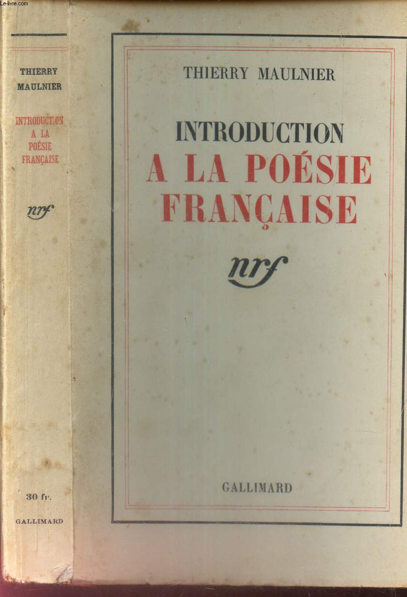 INTRODUCTION A LA POESIE FRANCAISE