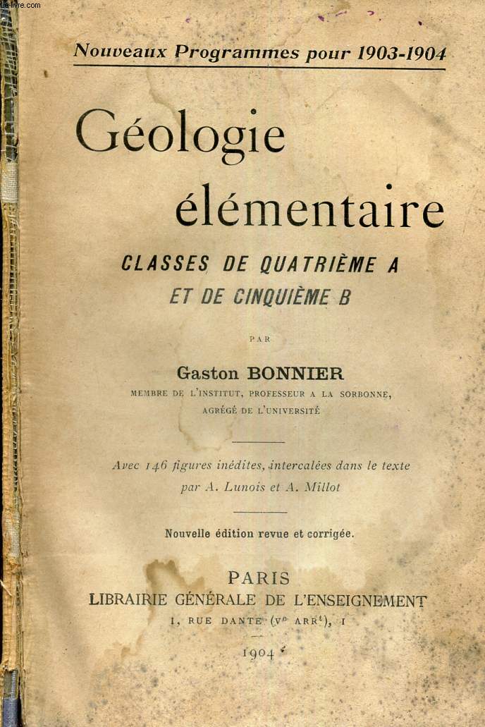 GEOLOGIE ELEMETNAIRE - CLASSES DE QUALTRIEME A ET DE CINQUIEME B.