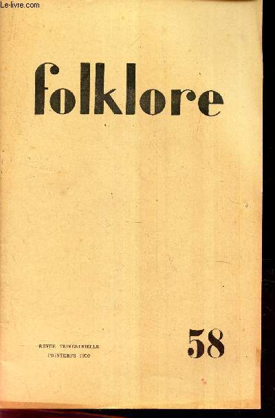 FOLKLORE - 58 - PRINTEMPS 1950