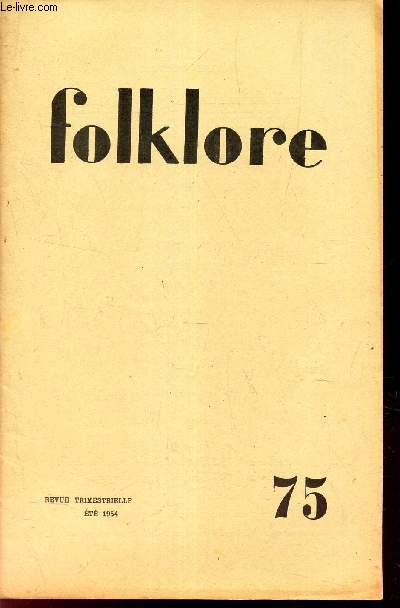 FOLKLORE - 75 - ETE 1954
