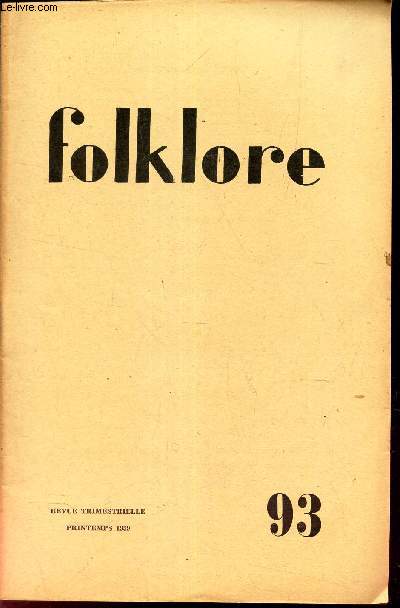 FOLKLORE - 93 - PRINTEMPS 1959.