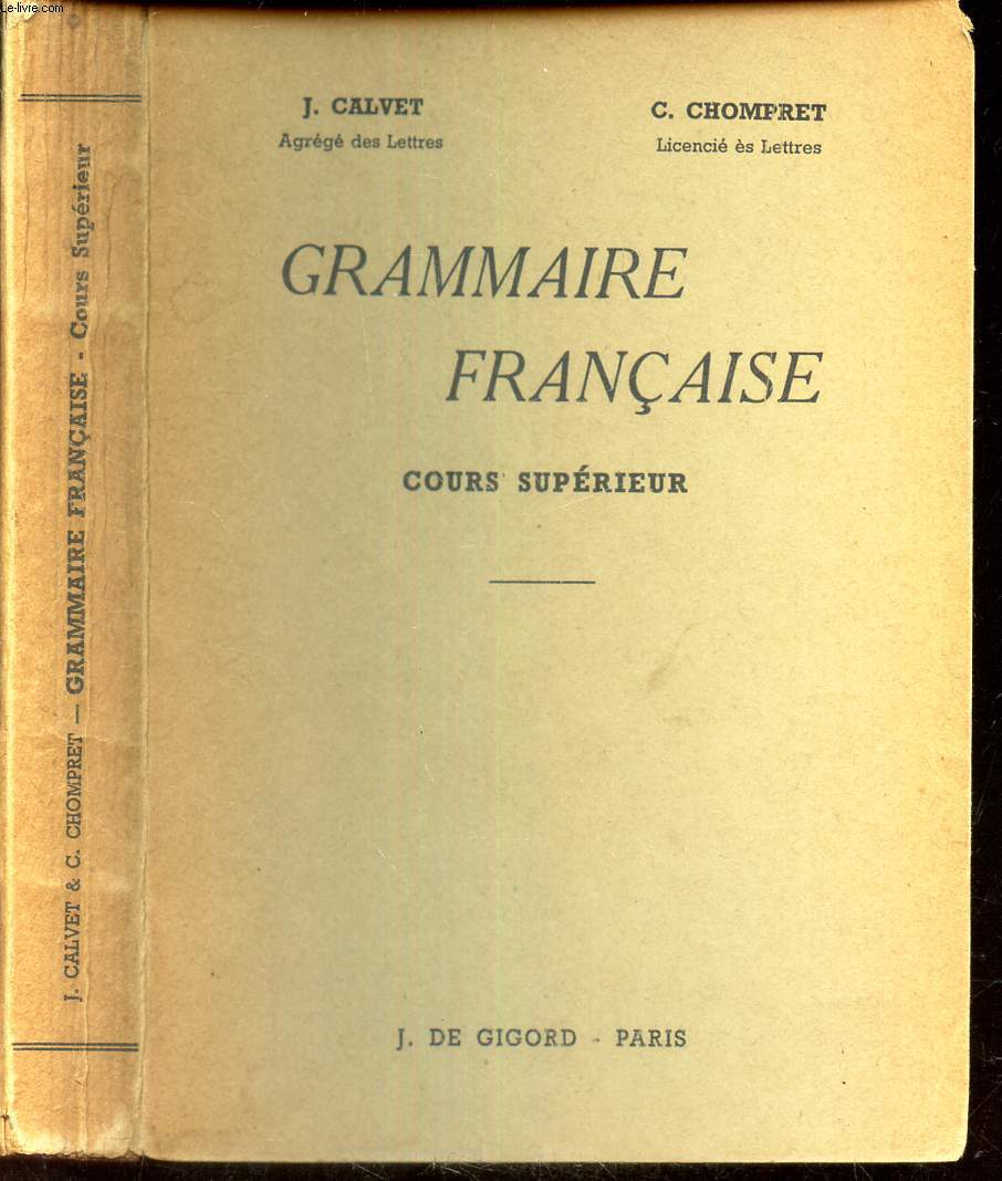 GRAMMAIRE FRANCAISE - COURS SUPERIEUR