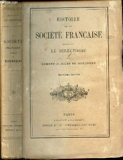 HISTOIRE DE LA SOCIETE FRANCAISE PENDANT LE DIRECTOIRE