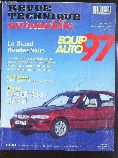 REVUE TECHNIQUE AUTOMOBILE SEPTEMBRE 1997 N 598