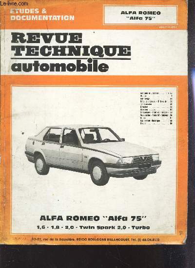REVUE TECHNIQUE AUTOMOBILE - ALFA ROMEO - ALFA 75