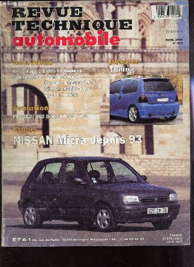 REVUE TECHNIQUE AUTOMOBILE N 572 AVRIL 1995