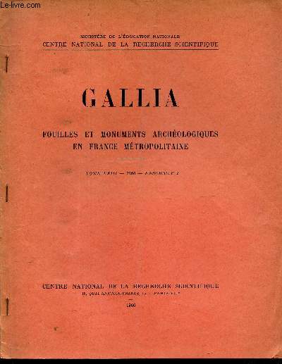 GALLILA - Fouilles et monuments archeologiques en France metropolitaine - Tome XXIII - 1965 - Fascicule 9.