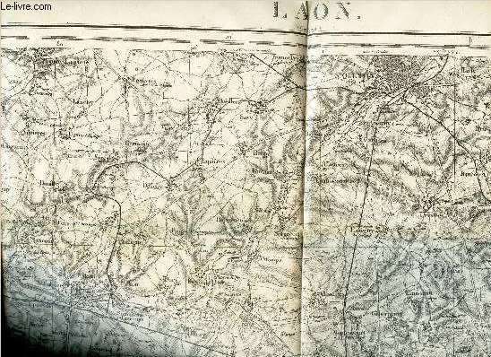 UNE CARTE DEPLIANTE EN NOIR ET BLANC DE : LAON - N22