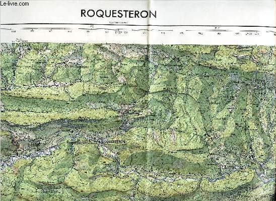 UNE CARTE DEPLIANTE EN COULEUR DE : ROQUESTERON / Flle XXXVI 42 / ECHELLE: 1/50.000e -