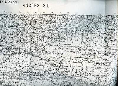 CARTE DEPLIANTE EN NOIR ET BLANC : ANGER S.O. - N106 / ECHELLE : 1/500000.