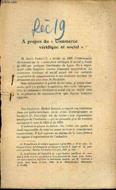L'AVENIR - DEC 1919 - 