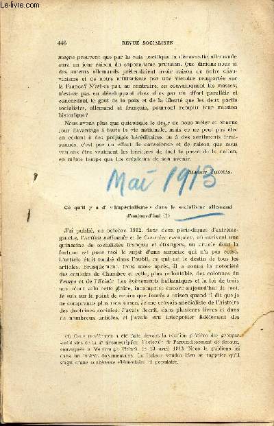LA REVUE SOCIALISTE - MAI 1913 / 
