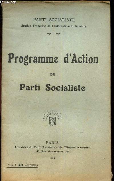 PROGRAMME D'ACTION DU PARTI SOCIALISTE.
