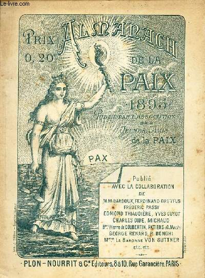 ALMANACH DE LA PAIX - 1895.