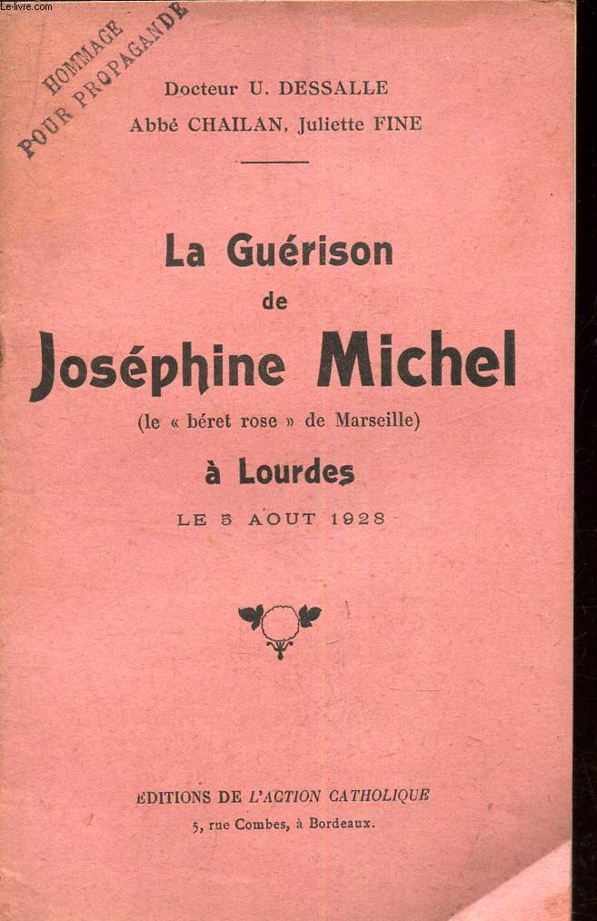 LA GUERISON DE JOSEPHINE MICHEL (le 