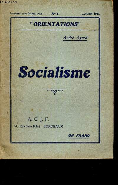 SOCIALISME / N1 - JANVIER 1927 - 