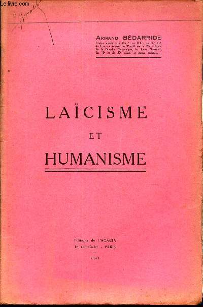 LAICISME ET HUMANISME