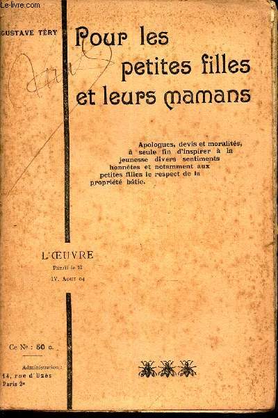 POUR LES PETITES FILLES ET LEURS MAMANS / NIV - AOUT 1904 DE 
