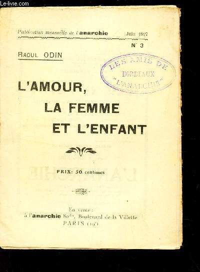 L'AMOUR, LA FEMME ET L'ENFANT / N3 DE 