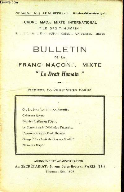 BULLETIN de la Franc-Macon. Mixte 