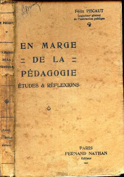 EN MARGE DE LA PEDAGOGIE - ETUDES & REFLEXIONS.