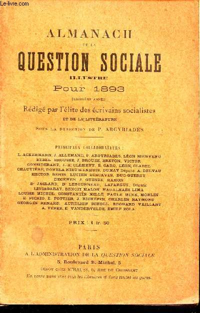 ALMANACH DE LA QUESTION SOCIALE ILLUSTRE POUR 1893.