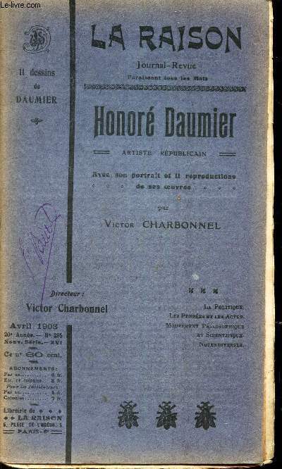 HONORER DAUMIER - ARTISTE REPUBLICAIN - avec son portrait et 11 reproductions de ses oeuvres/ LA RAISON - N295 - 20e anne - Nelle serie XVI.