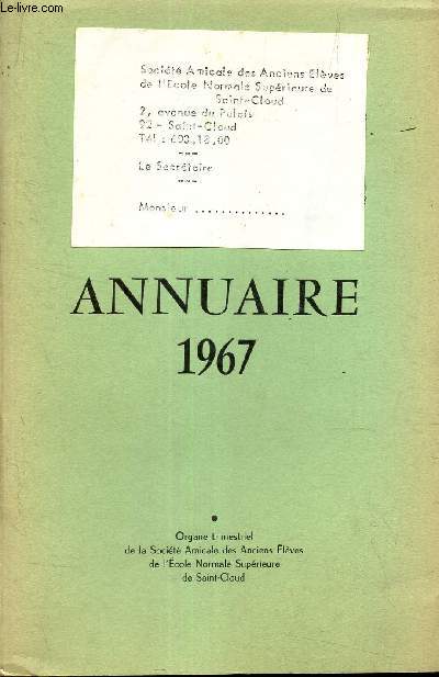 BULLETIN DE SAINT-CLOUD - paru en juin 1967 - N2 - ANNUAIRE 1967.