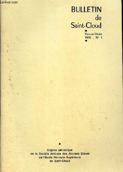 BULLETIN DE SAINT-CLOUD - paru en fevrier 1978 - N1.