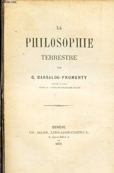 LA PHILOSOPHIE TERRESTRE