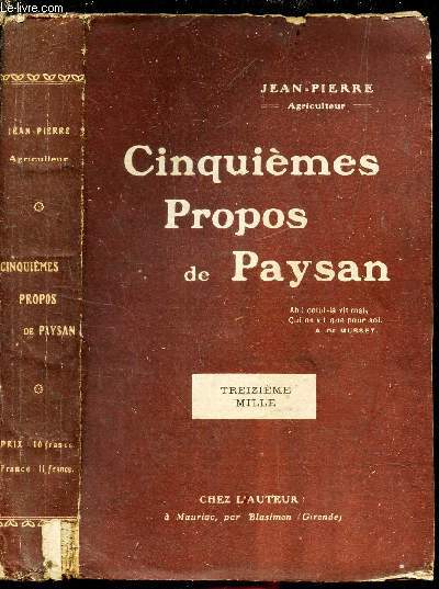 CINQUIEMES PROPOS DE PAYSAN.
