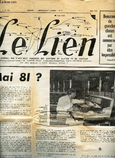 LE LIEN - N109 - MAI 1981 / MAI 81? / UN PRETRE EST MORT etc...