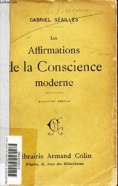 LES AFFIRMATIONS DE LA CONSCIENCE MODERNE