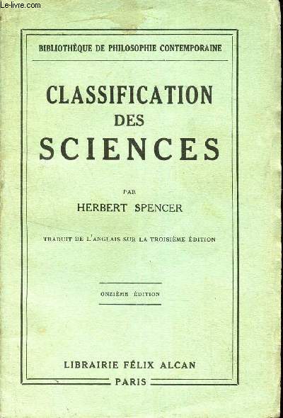 CLASSIFICATION DES SCIENCES