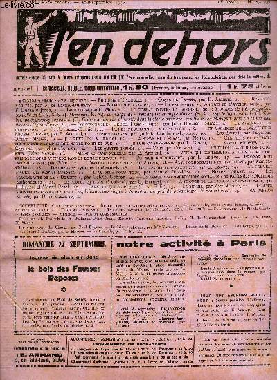 L'EN DEHORS - N297-298- aout-sept 1936 / Cosas de Espana / Lap sychalalyse, science de l'avenir (suite) / Un as d'unceste dans la classe ouvriere etc....