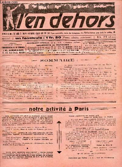 L'EN DEHORS - N318-319 - Mai-juin 1938/ Solitude / Le combat contre la jalousie / LE mariage, maladie sociale / LE droit  la libre experimentation / etc...