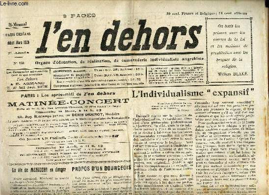 L'EN DEHORS - N130 - debut mars 1928 / L'INDIVDUALISME 