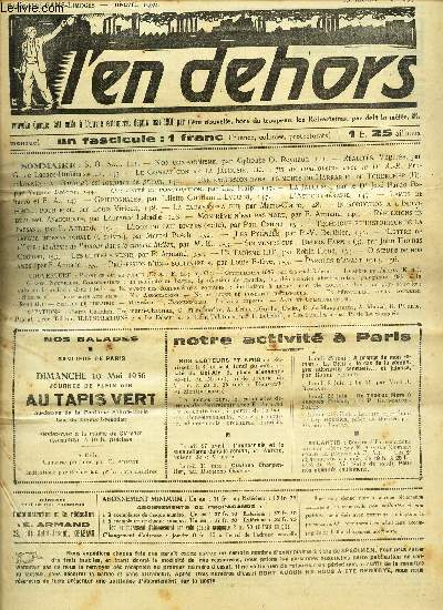 L'EN DEHORS - N293- mi avril 1936/ Non cofonrmisme/ Fin de controverse avec le Dr A.R. / LA jalousie/ Mon reve n'est pas mort/ Eloge du fait divers (suite)/ Les pygmes/Le theme de l'amour dans le cinema indien etc...