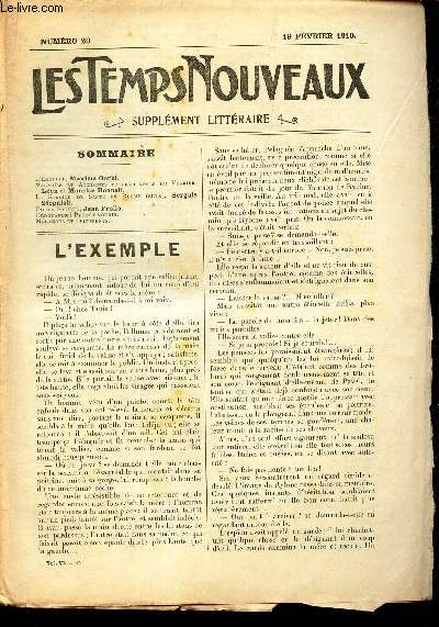 LES TEMPS NOUVEAUX - supplement litteraire - TOME 6e - N20 / L'exemple / MAladies et accidents professionnels du Verrier / Le service de sant en Russie (suite)/ Douce socit/ Dedouaner?, plutot mourir/ Melanges et documents.