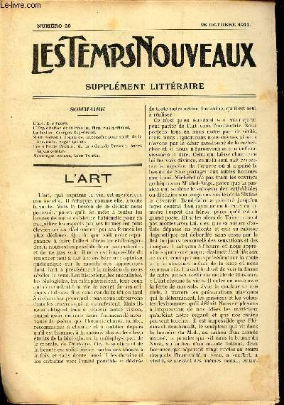 LES TEMPS NOUVEAUX - supplement litteraire - TOME 6e - N26 / L'art / L'exploitation de al femme/ LA justice / Si un nouveau dogme est necessaire pour sortir de la servitude/ Les 