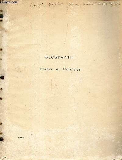 GEOGRAPHIE : FRANCE.